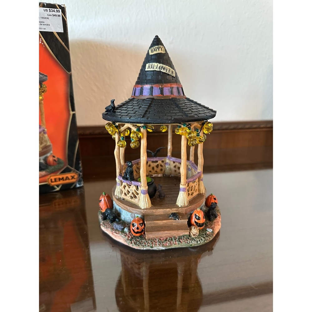 Lemax Spooky Town Halloween Village Accessory Witch Gazebo w/ Box - Picture 3 of 10
